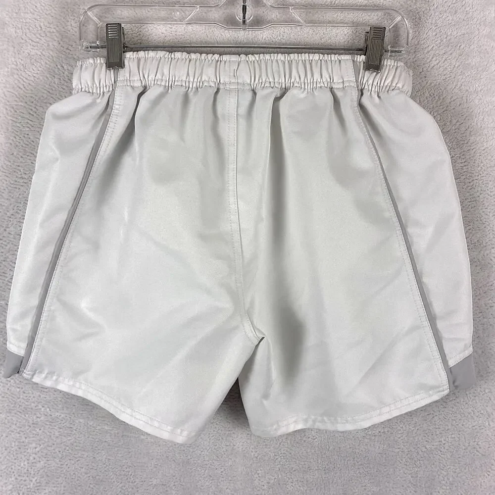 Canterbury Rugby Shorts Mens L White Gray Pull On Drawstring Preppy Workout Gym